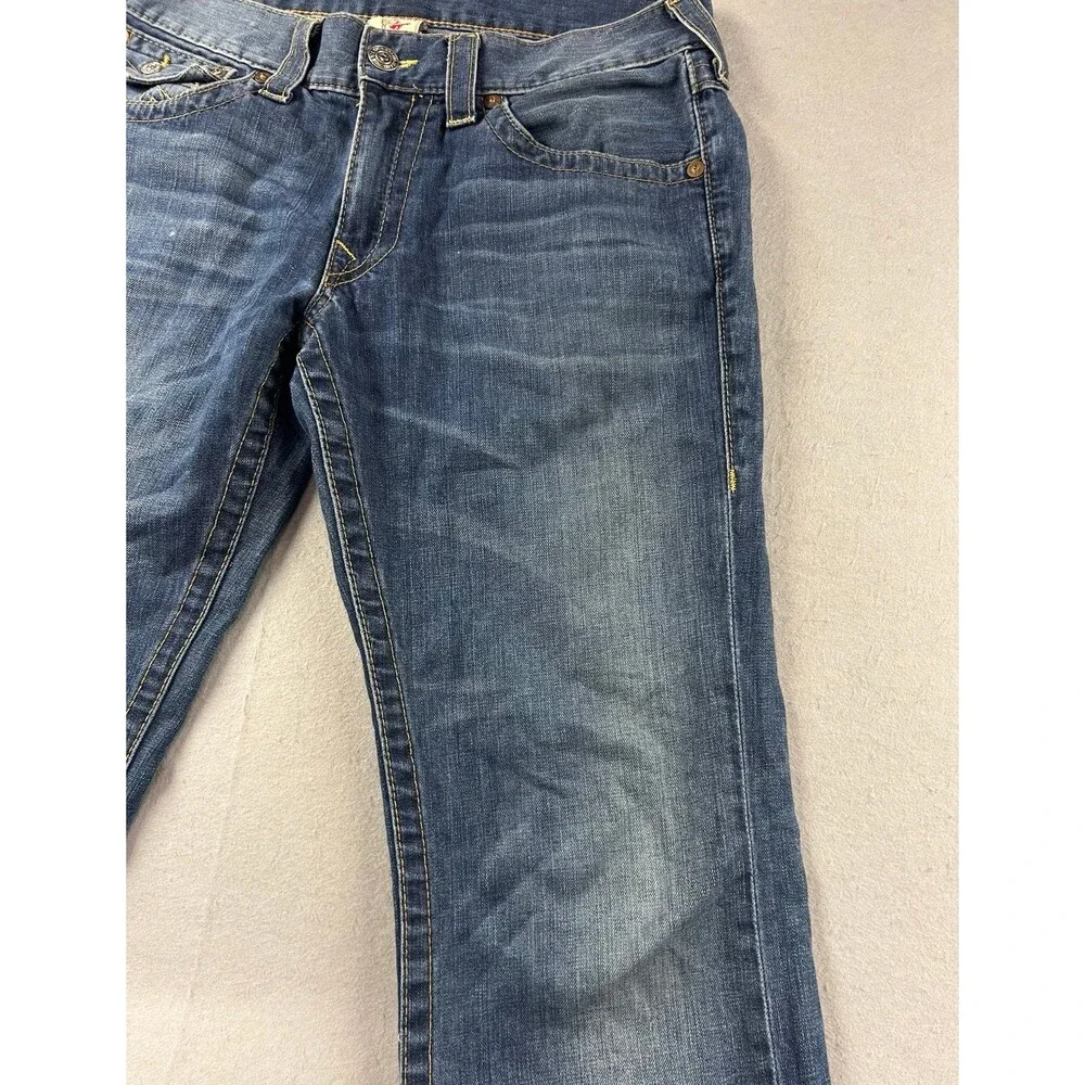 Vintage True Religion Billy Jeans Mens Blue Embroidered Denim Made USA 33